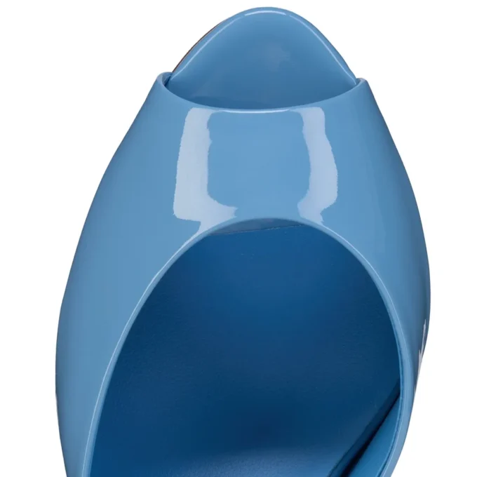 Me Dolly – 85 Mm Mules – Patent Calf Leather – Ceruleo – Women