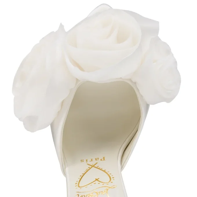 Mere Lachaise Mule – 120 Mm Mules – Crepe Satin – Ivory – Women