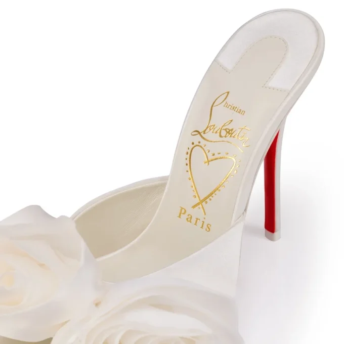 Mere Lachaise Mule – 120 Mm Mules – Crepe Satin – Ivory – Women