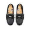 Mini Penny – Loafers – Patent Calf Leather and Suede – Black – Kids