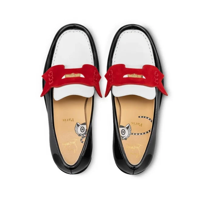 Mini Penny – Loafers – Patent Calf Leather and Veau Velours – Multicolor – Kids