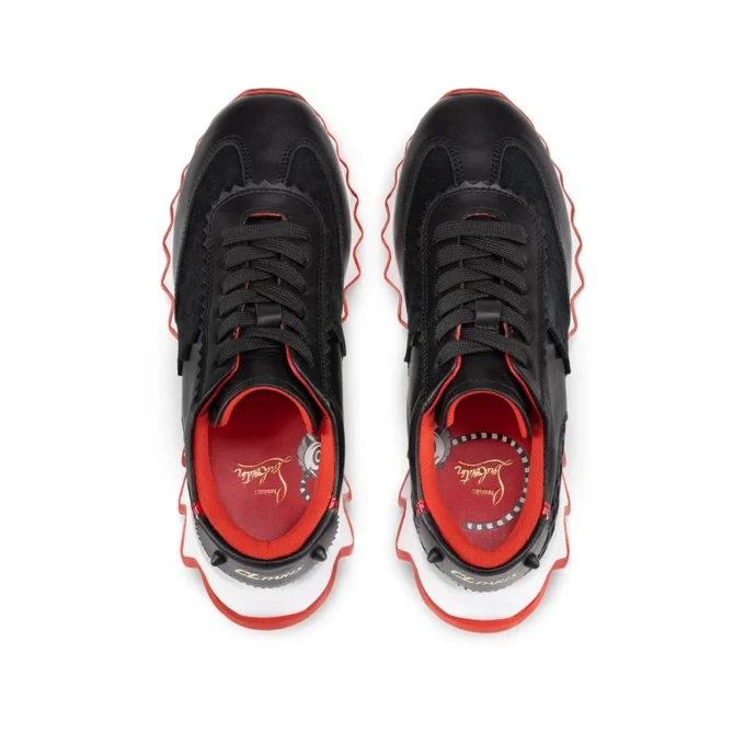 Mini Shark – Sneakers – Calf Leather, Suede and Patent Calf Leather – Black – Kids