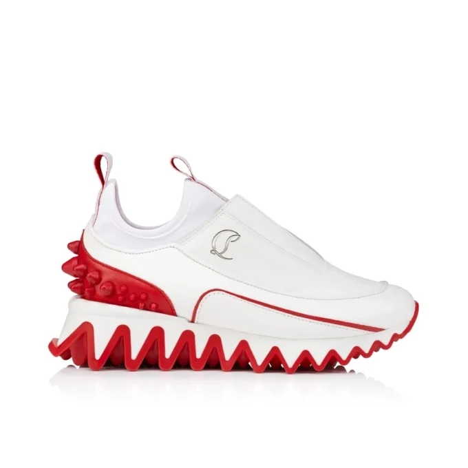 Mini Sharkyloub – Running Sneakers – Calf Leather and Neoprene – Bianco – Kids