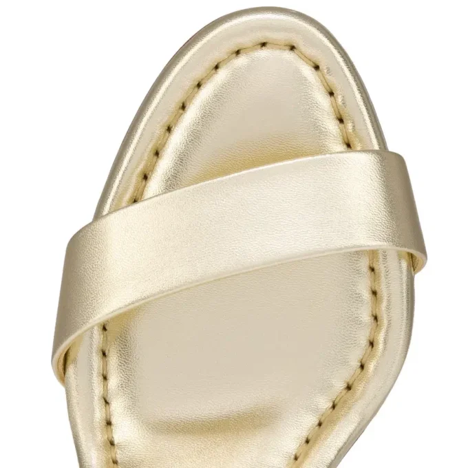 Miss Jane – 85 Mm Sandals – Laminated Calf Leather – Platine – Women