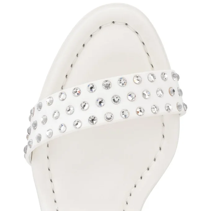 Miss Jane Sandal Strass Boum – 85 Mm Sandals – Crepe Satin – Version Ivory – Women