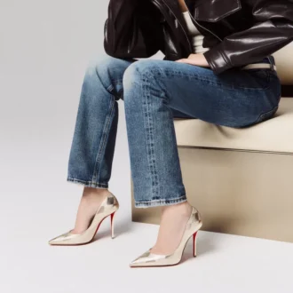 Miss Z – 100 Mm Pumps – Diamond-Shaped Laminated Lamb Nappa Leather – Platino Chiaro – Women