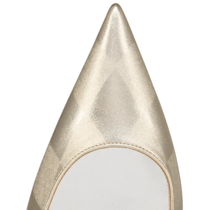 Miss Z – 100 Mm Pumps – Diamond-Shaped Laminated Lamb Nappa Leather – Platino Chiaro – Women