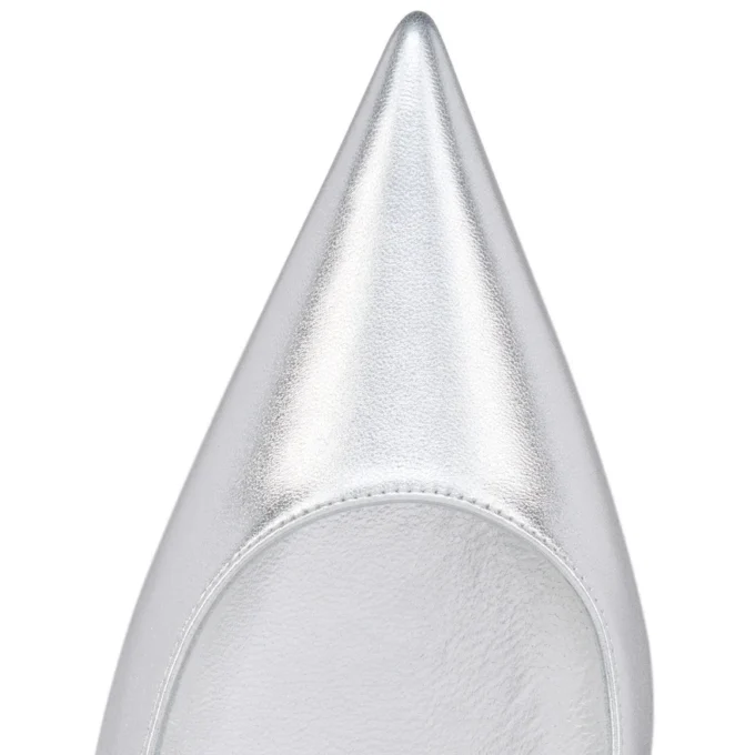 Miss Z – 100 Mm Pumps – Laminated Nappa Leather – Silver – Women