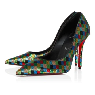 Miss Z Arlequin – 100 Mm Pumps – Micro-Sequins Embroidered Crepe Satin – Multicolor – Women