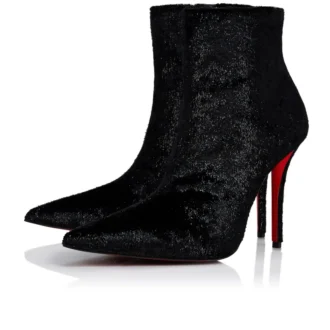 Miss Z Booty – 100 Mm Low Boots – Velvet – Black – Women Miss Z Booty – 100 Mm Low Boots – Velvet – Black – Women