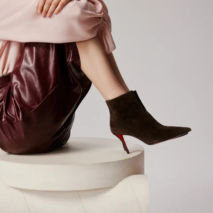 Miss Z Booty – 80 Mm Low Boots – Veau Velours – Cafa – Women