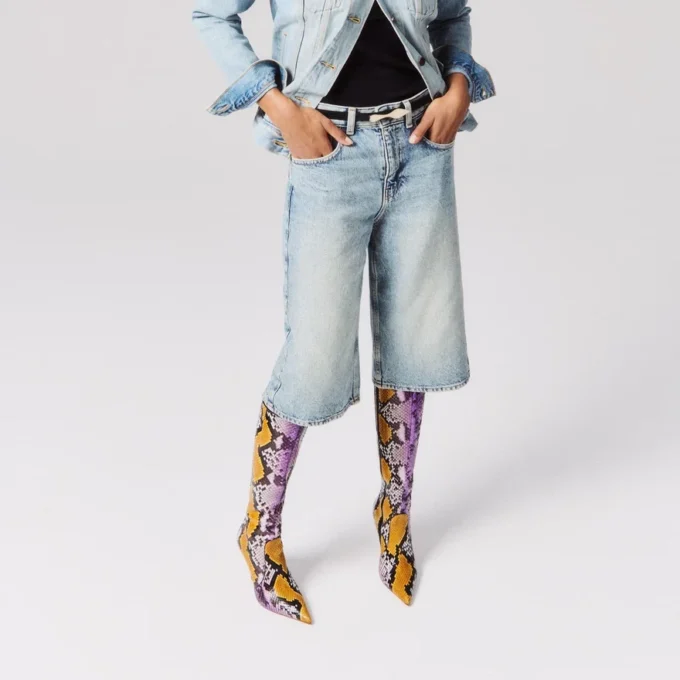 Miss Z Botta – 100 Mm Boots – Gradient Python Leather – Rhapsody Yellow – Women