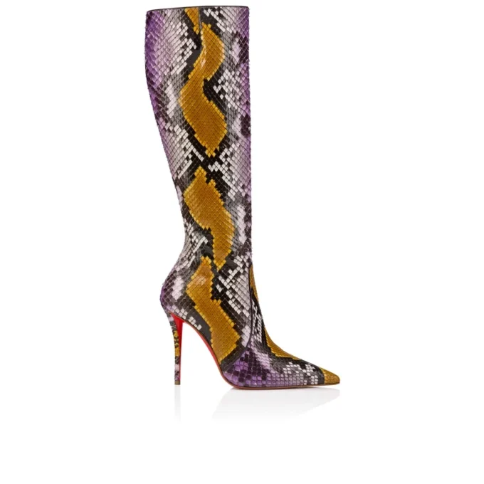 Miss Z Botta – 100 Mm Boots – Gradient Python Leather – Rhapsody Yellow – Women