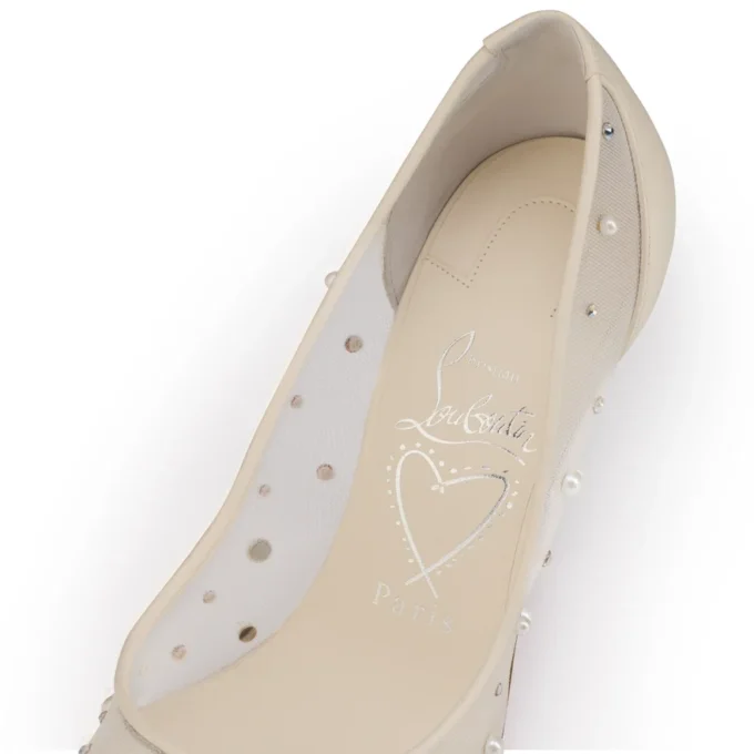 Miss Z Degrastrass Perla – 100 Mm Pumps – Mesh, Nappa Leather, Strass and Pearls – Bianco – Women