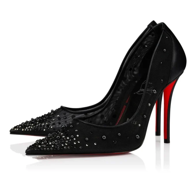 Miss Z Degrastrass Perla – 100 Mm Pumps – Mesh, Nappa Leather, Strass and Pearls – Black – Women