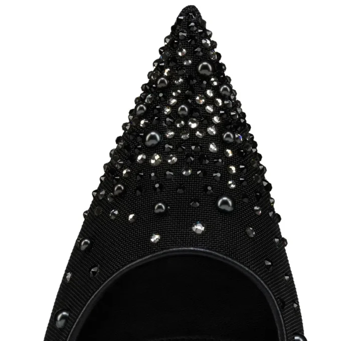 Miss Z Degrastrass Perla – 100 Mm Pumps – Mesh, Nappa Leather, Strass and Pearls – Black – Women