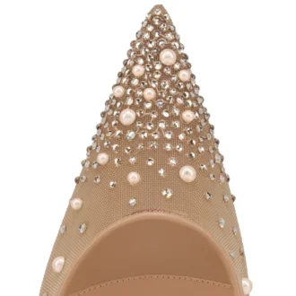 Miss Z Degrastrass Perla – 100 Mm Pumps – Mesh, Nappa Leather, Strass and Pearls – Blush – Women Miss Z Degrastrass Perla – 100 Mm Pumps – Mesh, Nappa Leather, Strass and Pearls – Blush – Women