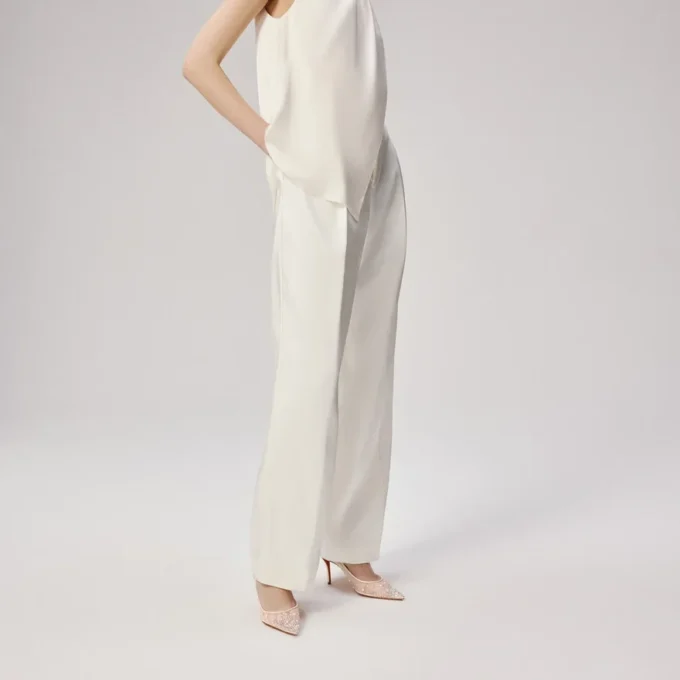 Miss Z Degrastrass Perla – 80 Mm Pumps – Mesh, Nappa Leather, Strass and Pearls – Bianco – Women