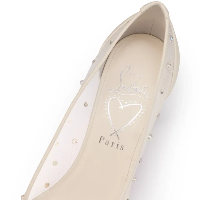 Miss Z Degrastrass Perla – 80 Mm Pumps – Mesh, Nappa Leather, Strass and Pearls – Bianco – Women