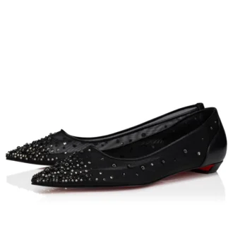 Miss Z Degrastrassina Perla – Ballerinas – Mesh, Nappa Leather, Strass and Pearls – Black – Women