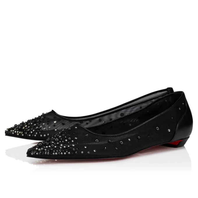 Miss Z Degrastrassina Perla – Ballerinas – Mesh, Nappa Leather, Strass and Pearls – Black – Women Miss Z Degrastrassina Perla – Ballerinas – Mesh, Nappa Leather, Strass and Pearls – Black – Women