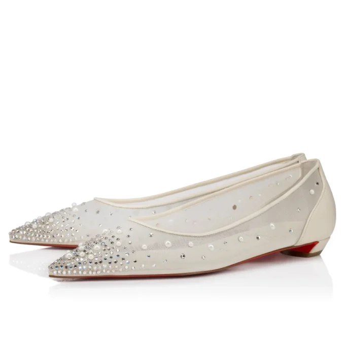 Miss Z Degrastrassina Perla – Ballerinas – Mesh, Nappa Leather, Strass and Pearls – Black – Women