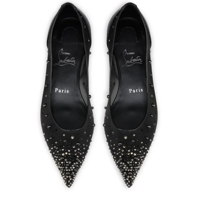 Miss Z Degrastrassina Perla – Ballerinas – Mesh, Nappa Leather, Strass and Pearls – Black – Women Miss Z Degrastrassina Perla – Ballerinas – Mesh, Nappa Leather, Strass and Pearls – Black – Women