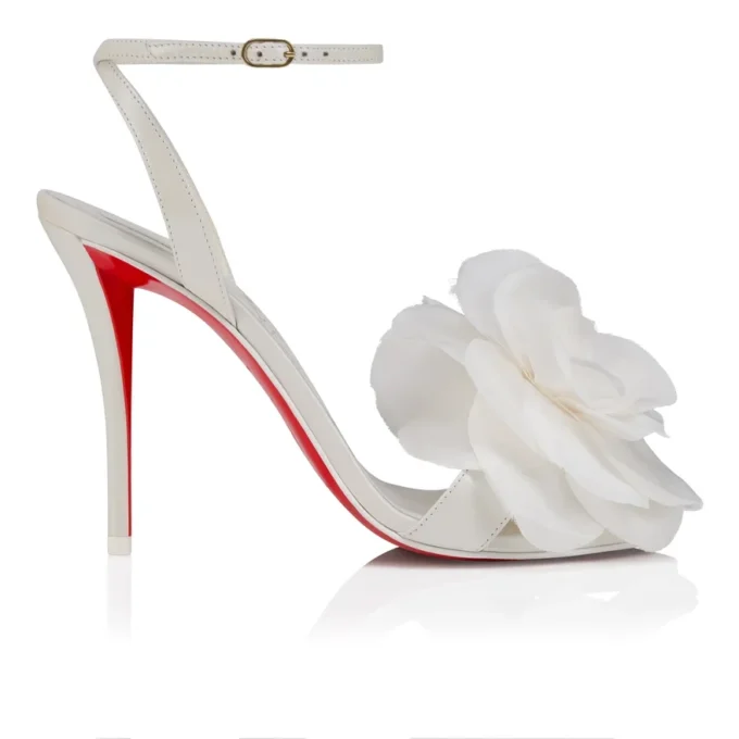 Miss Z Flora – 100 Mm Strappy Sandals – Pearly Nappa Leather – Bianco – Women