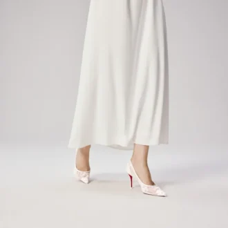 Miss Z Mesh – 80 Mm Pumps – Mesh and Nappa Leather – Bianco – Women