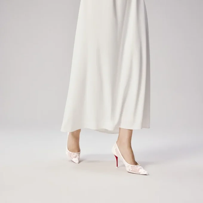 Miss Z Mesh – 80 Mm Pumps – Mesh and Nappa Leather – Bianco – Women