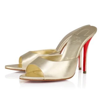 Miss Z Mule – 100 Mm Mules – Laminated Lamb Nappa Leather – Platine – Women