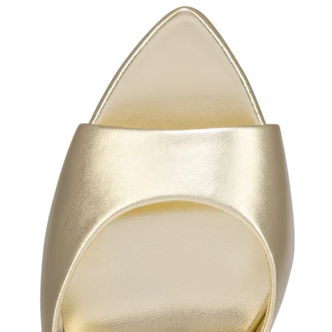 Miss Z Mule – 100 Mm Mules – Laminated Lamb Nappa Leather – Platine – Women