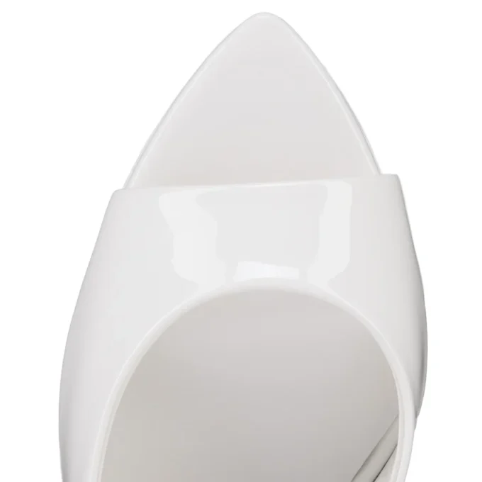 Miss Z Mule – 100 Mm Mules – Patent Calf Leather – Bianco – Women