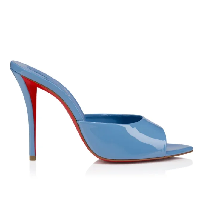 Miss Z Mule – 100 Mm Mules – Patent Calf Leather – Ceruleo – Women