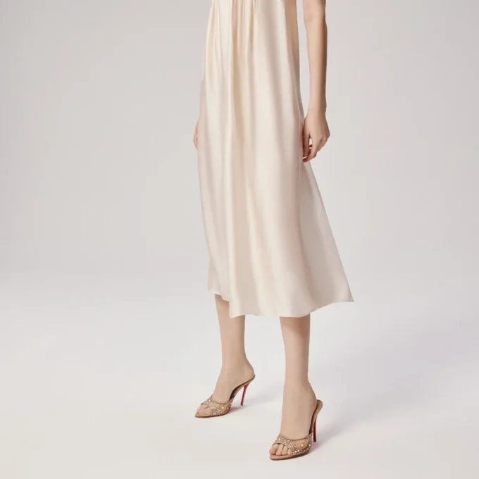 Miss Z Mule Degrasstrass Perla – 100 Mm Mules – Mesh, Nappa Leather and Pearls – Blush – Women