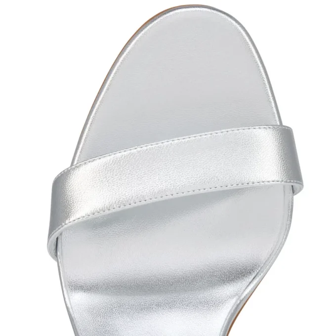 Miss Z Sandal – 100 Mm Strappy Sandals – Lamb Nappa Leather – Silver – Women