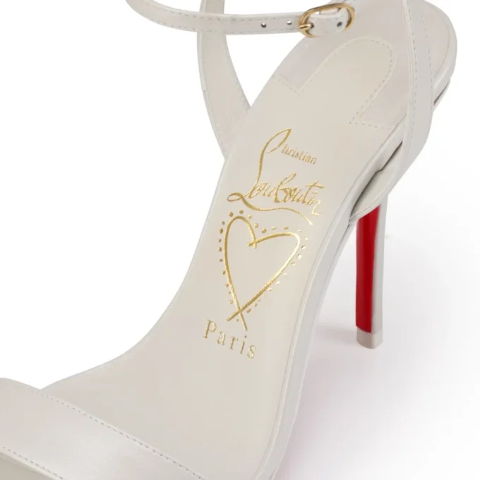 Miss Z Sandal – 100 Mm Strappy Sandals – Pearly Nappa Leather – Bianco – Women