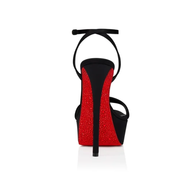 Miss Z Sandal Alta Suola Strass – 160 Mm Sandals – Crepe Satin – Black – Women Miss Z Sandal Alta Suola Strass – 160 Mm Sandals – Crepe Satin – Black – Women