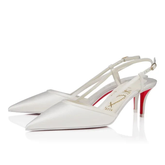 Miss Z Sling – 60 Mm Slingback Pumps – Crepe Satin – Ivory – Women