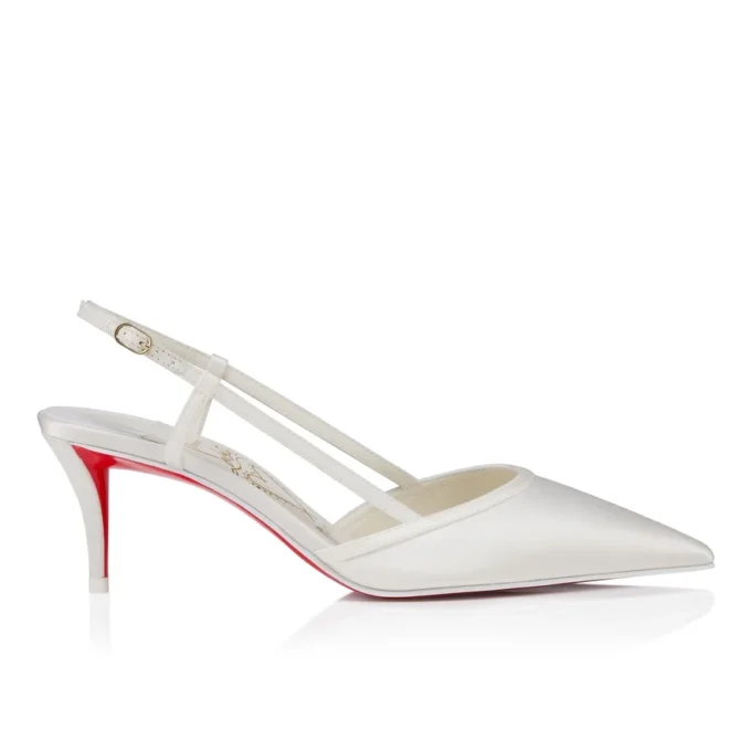 Miss Z Sling – 60 Mm Slingback Pumps – Crepe Satin – Ivory – Women