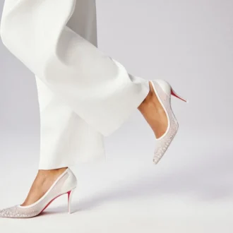 Miss Z Sparkling – 80 Mm Pumps – Mesh and Strass – Version Ivory – Women