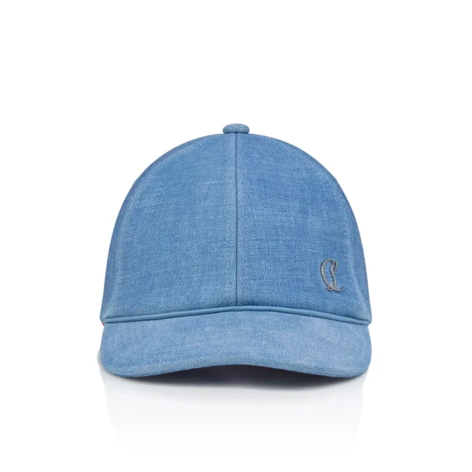 Mooncrest Cl Ac – Baseball Cap – Calf Leather and Canva – Ceruleo