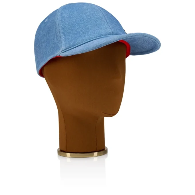 Mooncrest Cl Ac – Baseball Cap – Calf Leather and Canva – Ceruleo