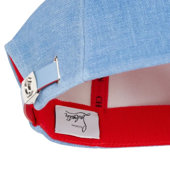 Mooncrest Cl Ac – Baseball Cap – Calf Leather and Canva – Ceruleo