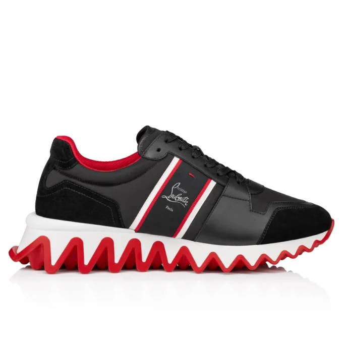 Nastroshark – Running Sneakers – Calf Leather and Fabric – Black – Men