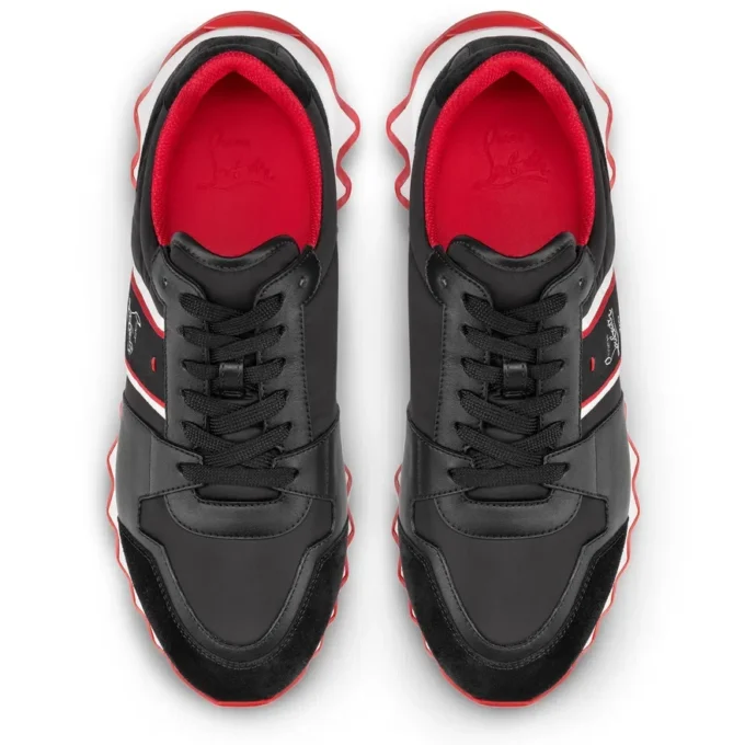 Nastroshark – Running Sneakers – Calf Leather and Fabric – Black – Men