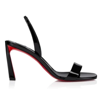 O Condora – 85 Mm Strappy Sandals – Patent Leather – Black – Women
