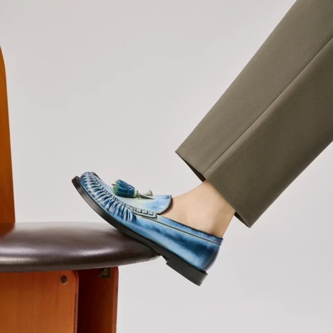 Orlando – Loafers – Brushed Calf Leather – Ceruleo – Men