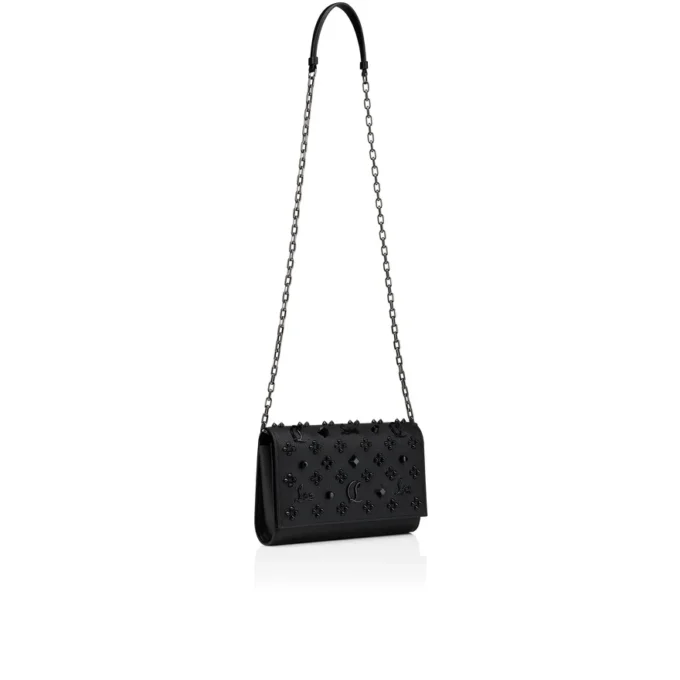 Paloma – Clutch – Grained Calf Leather and Spikes Loubinthesky – Black