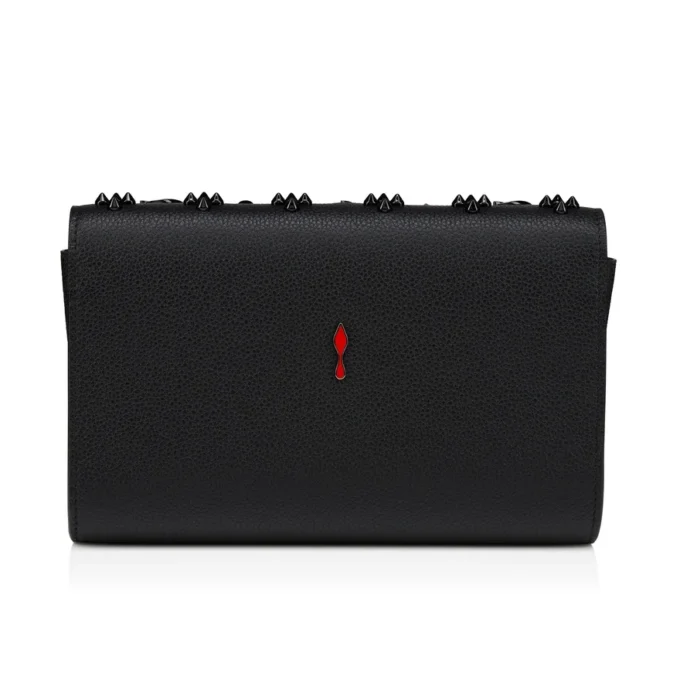 Paloma – Clutch – Grained Calf Leather and Spikes Loubinthesky – Black